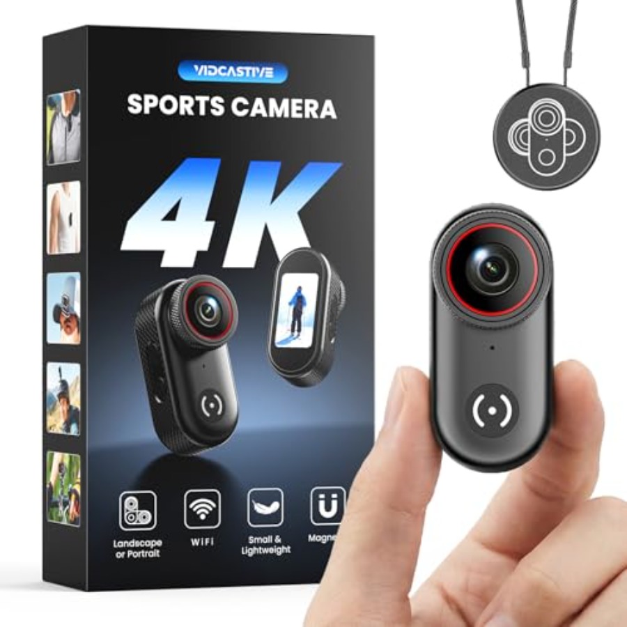 Action Camera 4K - 4K Mini Body Camera for work,