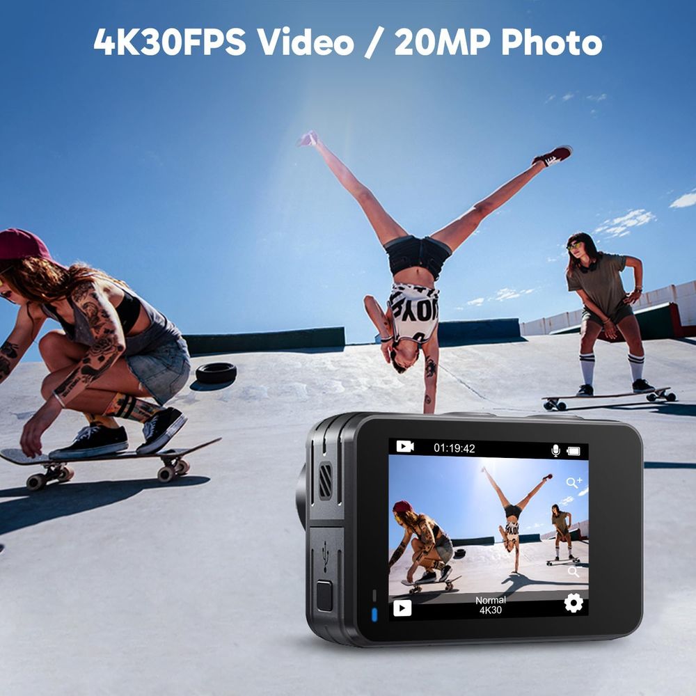 4K30FPS 20MP Action Camera wit - Action Camera 4K ulasan dan harga
