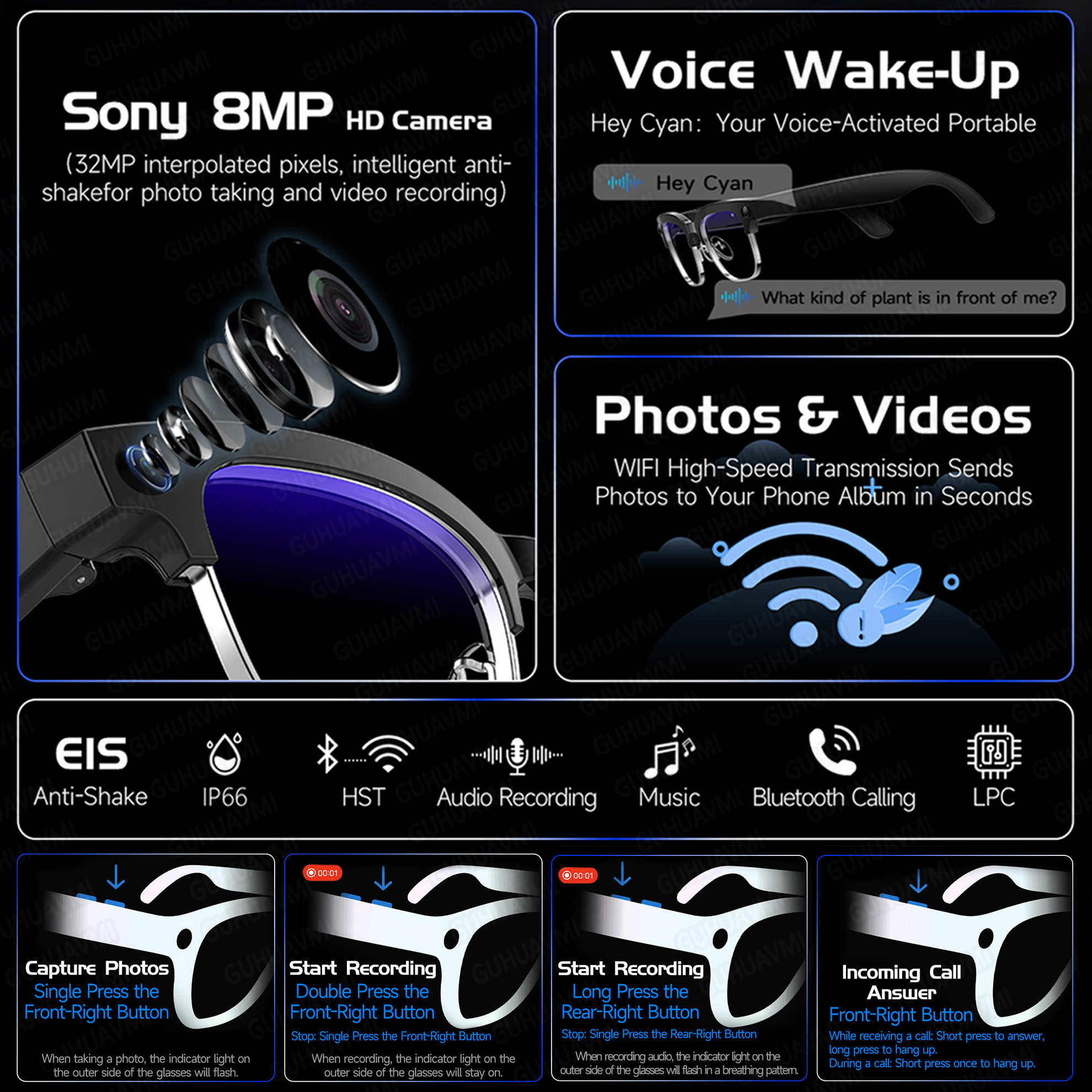 New HOT Business Smart Glasses - Action Camera 4K ulasan dan harga