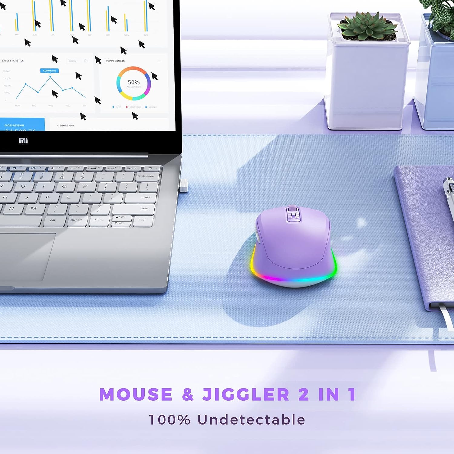 Wireless Mouse Jiggler LED Rec - Auto Mouse Mover ulasan dan harga